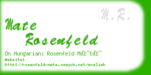 mate rosenfeld business card